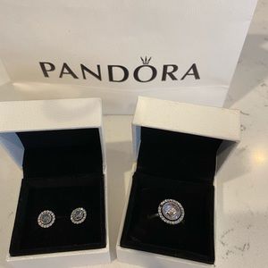Pandora: matching earrings and ring